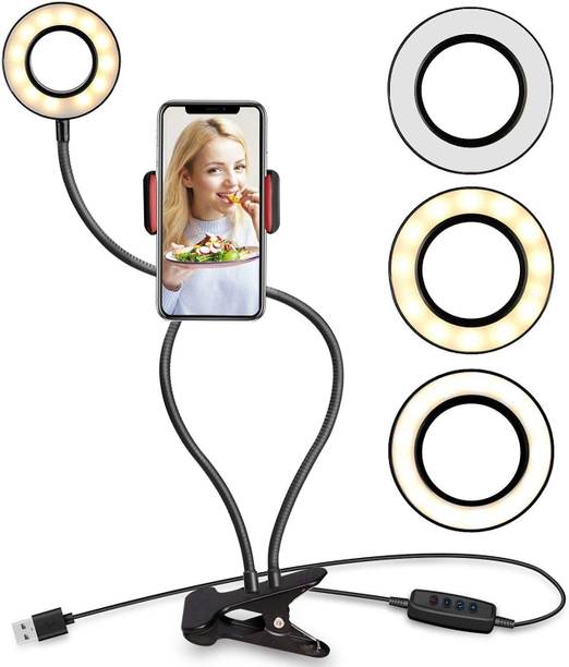 Glatoxi Professional Selfie Ring Light and Cell Phone Holder Stand for Live Stream Ring Flash