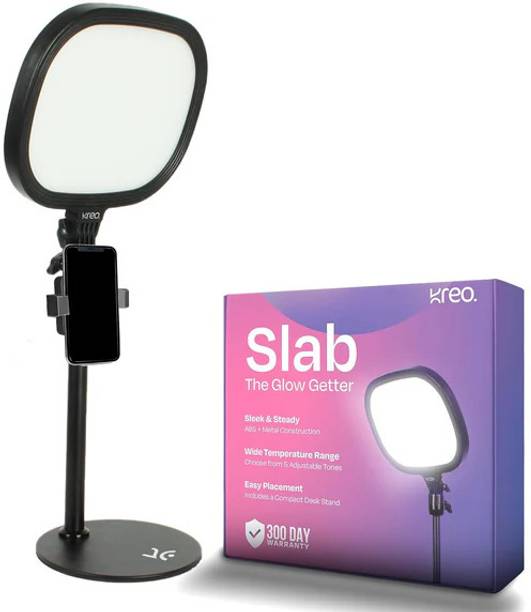 Kreo Slab Fill Light Video Light with Stand and Adjustable Temperature and Brightness Ring Flash