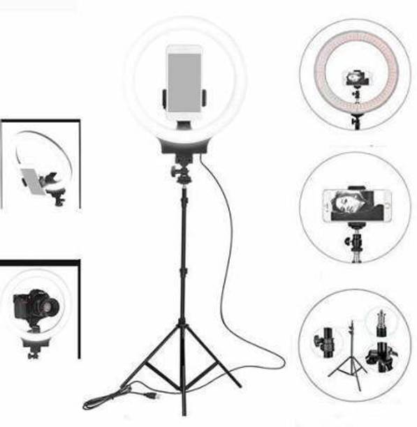 FIXTSON 10inch LED Ring Light With 7 Feet Stand &3Modes Of Colour For Video Shooting Ring Flash