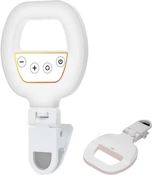 BUFONA RGB Effect LED Fill Light with 3 Light Mode Selfie Ring Light Stand with Clip Ring Flash