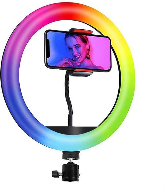 LABBAIK Multicolor Selfie Ring Light without Tripod Stand Ring Flash