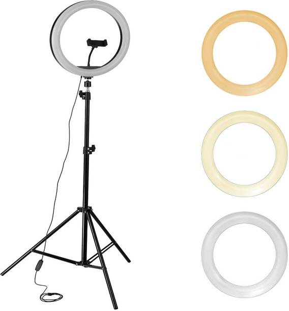Casewilla 10 inch Big LED Selfie Ring Light with Tripod Stand 7 Feet | 3 mode Ring Flash