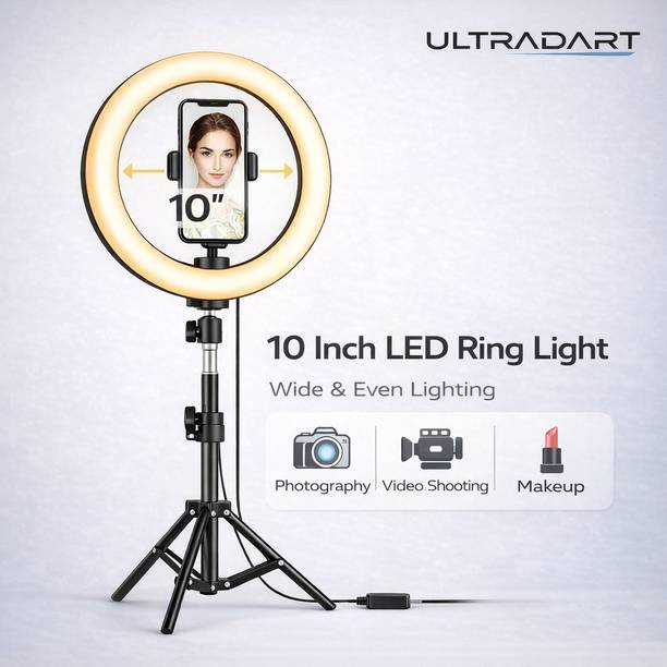 ULTRADART 10 Inch Ring Light with Stand for Mobile | LED Selfie Light for Reels Ring Flash