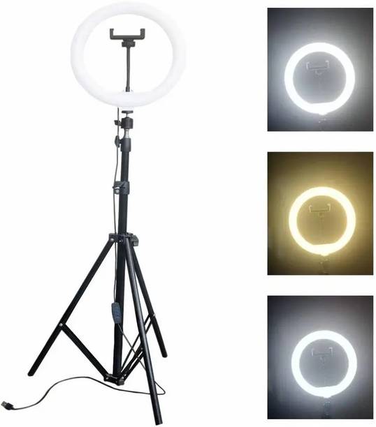 JAMMY ZONES Bright 10" Ring Light Set Extra Tall 7ft Tripod Stand for Content Creators J158 Ring Flash