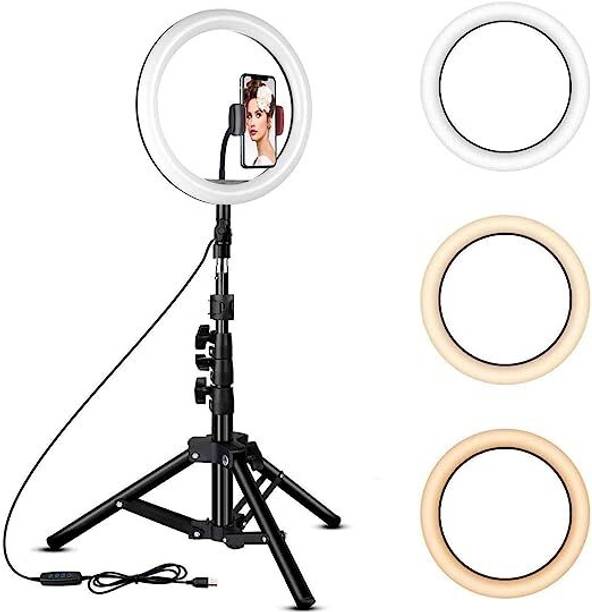 Deeshora Best selling 2.1m stand with 10 inch ring light for selfie,photoshoot ,vlogging Ring Flash