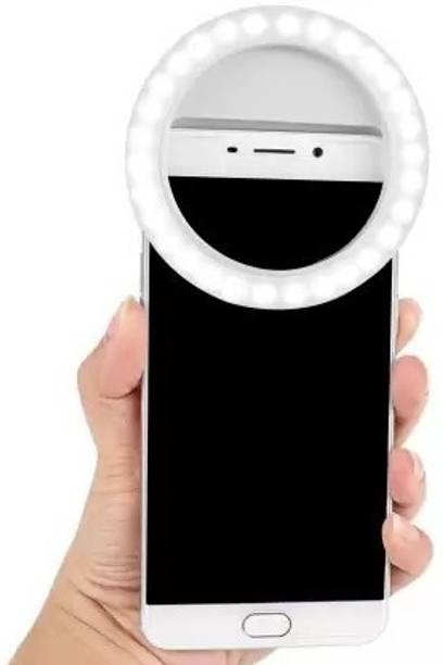 LOVHIDE Rechargeable Selfie Ring with 3 Level Brightness Ring Light for All Smartphones Ring Flash