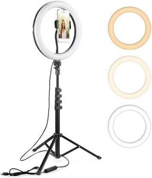 Fabcart 26cm Selfie Light With Cell Phone Holder For Live Stream Circle Lighting Ring Flash
