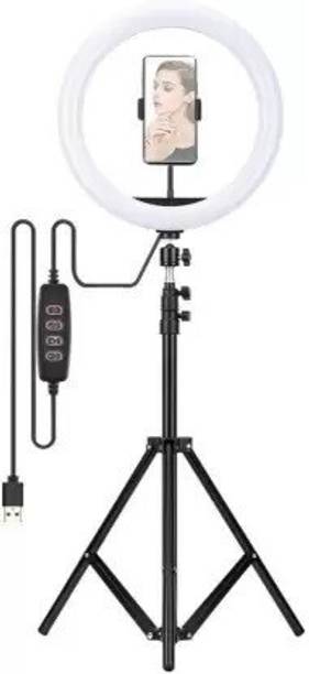 TECHMAZE 10"LED RingLight with 7Ft Tripod Stand Combo for Video Shooting PhotoShoot T5 Ring Flash