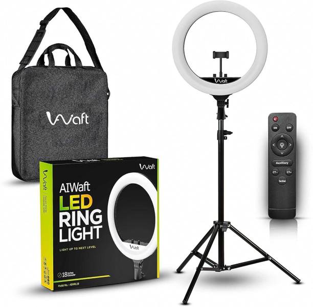 AIWaft 18" Ring Fill Light With Phone Holders Cable & Carry Bag 45W LED 3 Lighting Mode Ring Flash