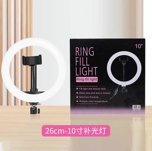 pandzipp 10" Portable LED Ring Light for Youtube Photo-Shoot Video Shoot Makeup Vlogging Ring Flash