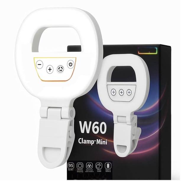 BUFONA Selfie Ring Light with Clip Portable LED Fill Light for Phone 3 Light Modes Ring Flash