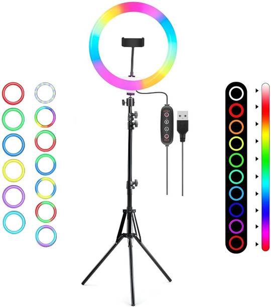 DIGITEK DRL-14C RGB 31cm LED Ring Light with 5 feet Stand for Photo & Video Shoot & More Ring Flash