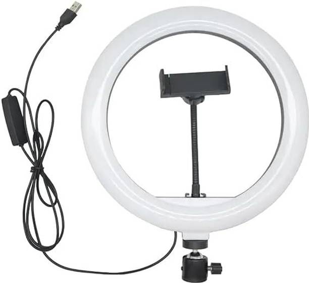 WHEELZ&MOUNTZ 10inch Portable LED Ring Light with Holder 3 Color Modes Dimmable Lighting Ring Flash