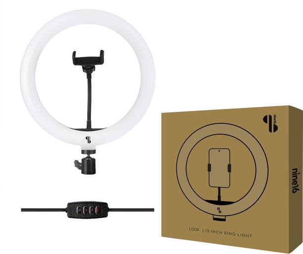 nine16 13" Loop Ring Light for Video, Photography, YouTube, Instagram Reels, 3 Modes Ring Flash