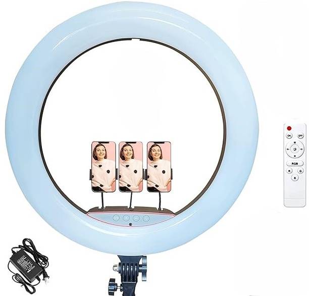 WHEELZ&MOUNTZ 18-Portable LED Ring Light with Dimmable Lighting Touch button with Holder Ring Flash