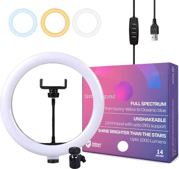 Small Sun 14 inch 3 Color Mode USB Ring Light Adjustable Brightness Ring Flash