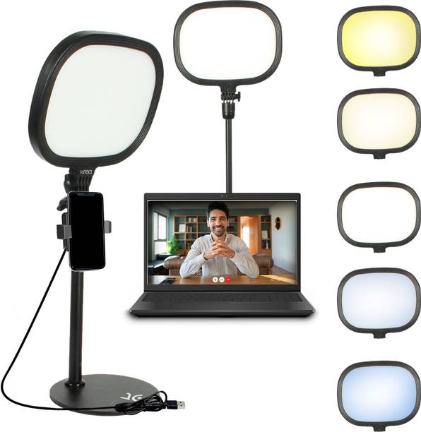 Kreo Slab Fill Light Video Light with Stand and Adjustable Temperature and Brightness Ring Flash