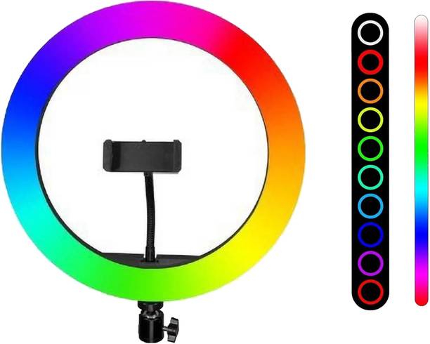 Casewilla RGB 10 inch Ring Light with Mobile Holder for Professional Photography, Videos Ring Flash