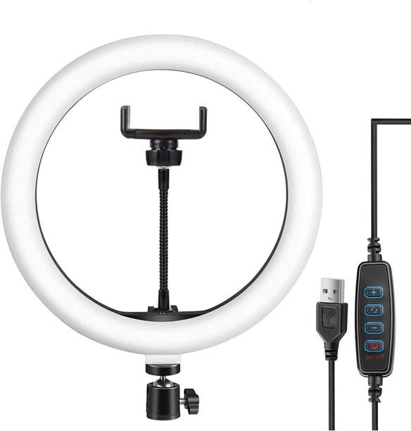 SA Enterprises 10 Inch LED Ring Light with Mobile Holder USB Dimmable 3 Mode Ring Flash