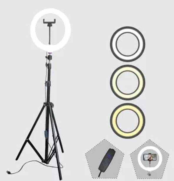 TECHMAZE 10"LED RingLight with 7Ft Tripod Stand Combo for Video Shooting PhotoShoot T25 Ring Flash
