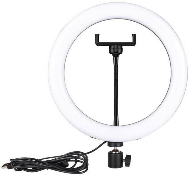 RECTITUDE Professional 26 Cm LED Selfie Ring Light 3 Temperature Modes Dimmable Lighting Ring Flash