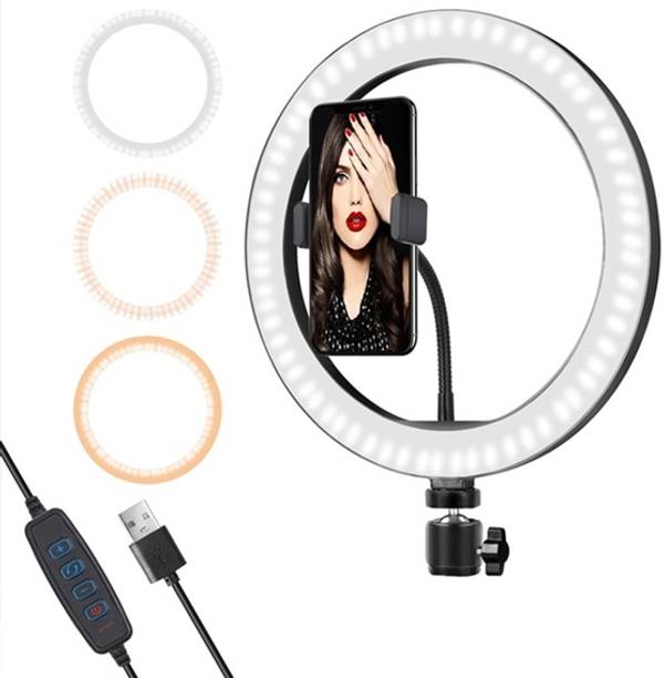 LUMIFAME Ring Light 10 Inch With Cell Phone Holder Without Tripod Stand Flash Ring Flash Ring Flash