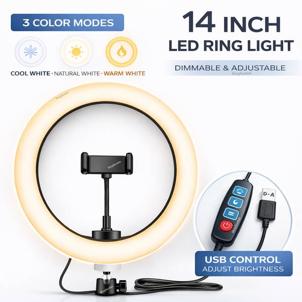 SB 14 Inch Ring Light & 3 Modes for YouTube Video Makeup Mobile Ring Flash