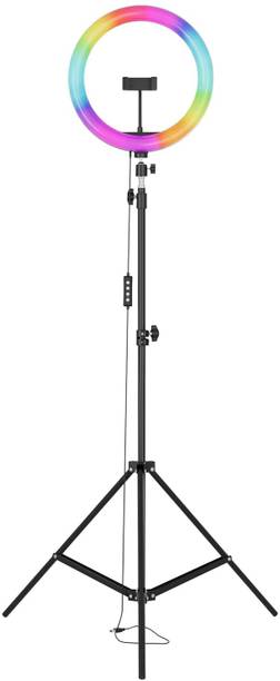 Delight Camera 7Ft stand with RGB Flash light holder for Making Video Reels & Photo Ring Flash