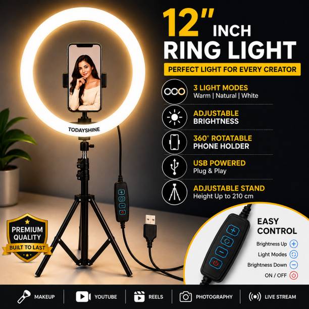 Todayshine 12 Inch LED Ring Light with 7 Feet Stand for Mobile photography makeup Ring Flash