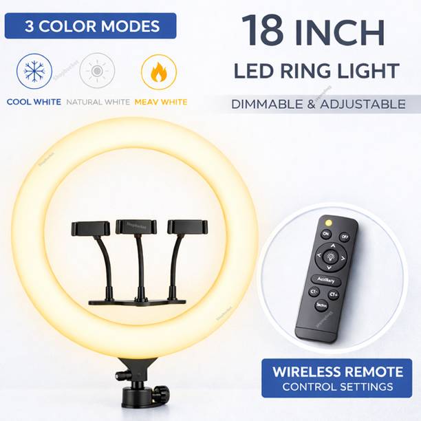 SB 18 inch Big LED Ring Light with 3 Holder & 3 Mode Lighting Ring Flash Ring Flash