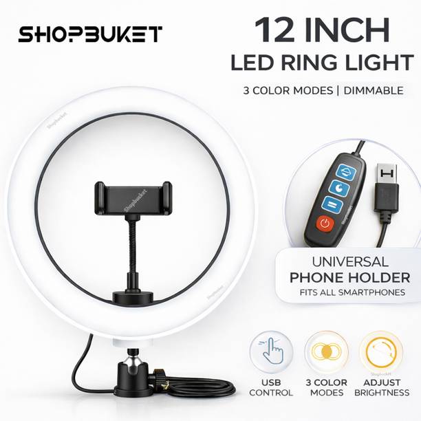 SB 12 Inch Ring Light 3 Mode for Vlog Reel Video Recording Ring Flash