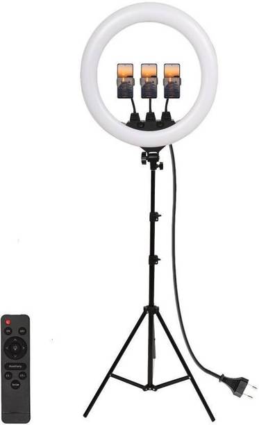 ROUND LIIGHT 10 inch Big Selfie Ring Light with 7 ft Tripod Stand for Live Stream-LED Ring Light with Phone Holder Dimmable Makeup Light with 3 Light Mode, Level Brightness for Tik -Tok YouTube Ring Flash