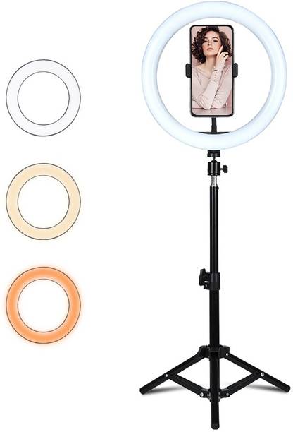 Webilla 10 Inch Big LED Ring Light for Photo and Videos with Tripod Stand 7 Ft Compatible with Camera and Smartphones Ring Flash