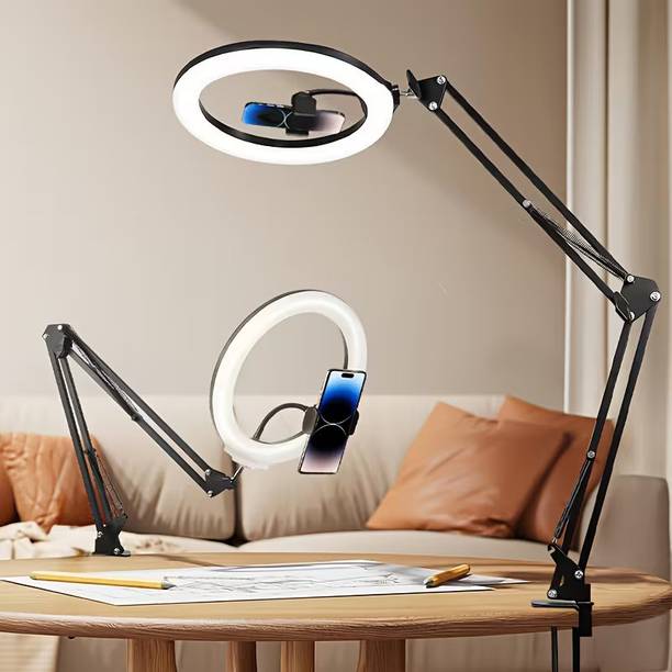 Deoxys 10" Ring Light with Tripod and Phone Holder, USB Ring Light for Desktop Ring Flash