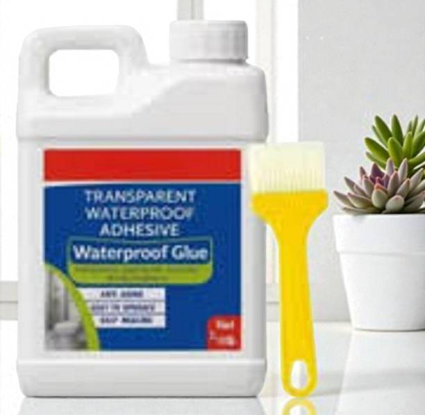 DHRUVIKA ENTERPRISE 5 Kg Transparent Waterproofing Glue with Brush for Roof Leakage, Crack Seal Epoxy Floor Coating Paint