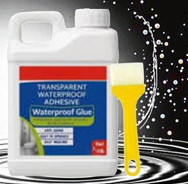 DHRUVIKA ENTERPRISE 5 Kg Transparent Waterproofing Glue with Brush for Roof Leakage, Crack Seal Epoxy Floor Coating Paint