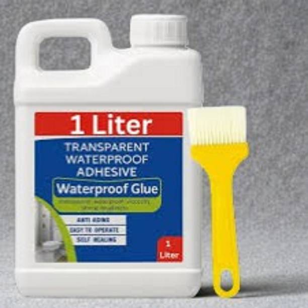 DHRUVIKA ENTERPRISE 1Kg Transparent Waterproofing Glue with Brush for Roof Leakage Epoxy Floor Coating Paint
