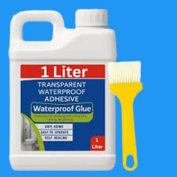 DHRUVIKA ENTERPRISE 1Kg Transparent Waterproofing Glue with Brush for Roof Leakage Epoxy Floor Coating Paint
