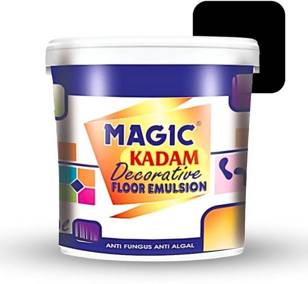 Magic Paints Kadam Decorative Floor Paint with high substrate adhesion strength (BLACK) Emulsion Floor Coating Paint