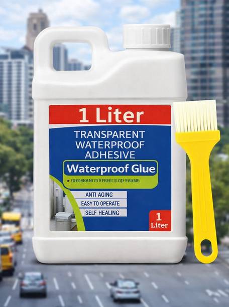 DHRUVIKA ENTERPRISE 1Kg Waterproof Transparent Seal Glue with Brush for Wall Crack Repair Epoxy Floor Coating Paint