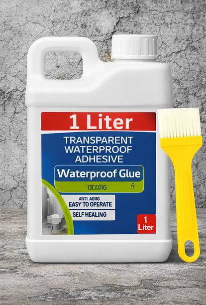 DHRUVIKA ENTERPRISE 1Kg Clear Waterproof Leak Repair Glue with Brush for Roof and Wall Epoxy Floor Coating Paint