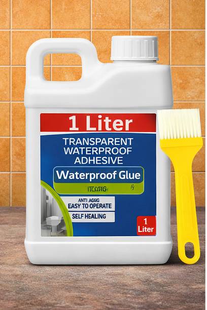 DHRUVIKA ENTERPRISE 1Kg Transparent Waterproof Glue with Brush for Roof Crack Leak Repair Epoxy Floor Coating Paint