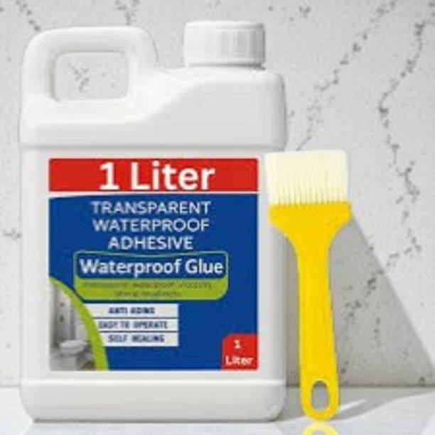 DHRUVIKA ENTERPRISE 1Kg Transparent Waterproofing Glue with Brush for Roof Leakage Epoxy Floor Coating Paint