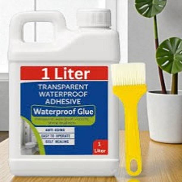 DHRUVIKA ENTERPRISE 1Kg Transparent Waterproofing Glue with Brush for Roof Leakage Epoxy Floor Coating Paint
