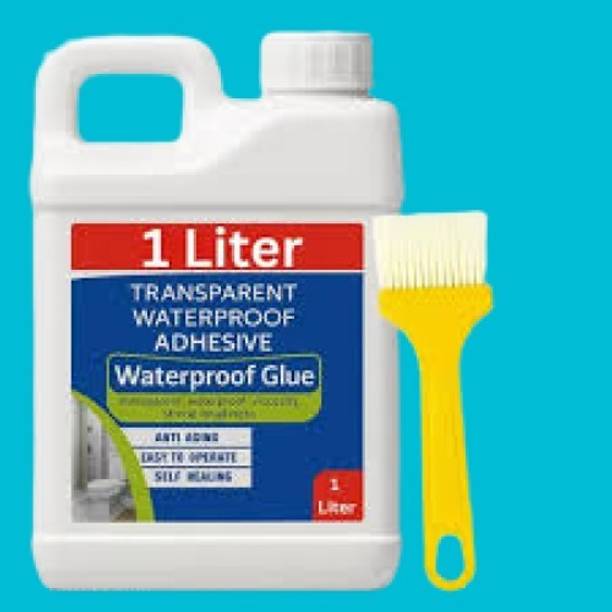 DHRUVIKA ENTERPRISE 1Kg Transparent Waterproofing Glue with Brush for Roof Leakage Epoxy Floor Coating Paint