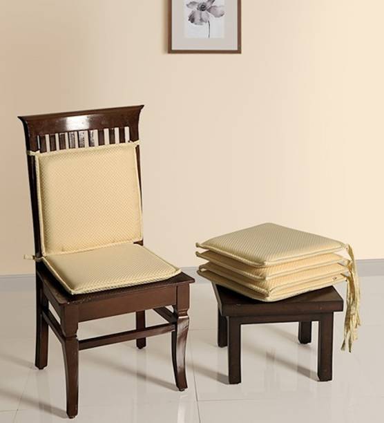 Casacraft by Pepperfry Chari Pads Standar Size with Loops (16"X16") set of 2 Cream Floor Chair
