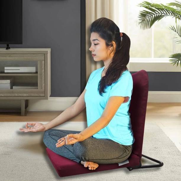 KAWACHI I113-Maroon Maroon Floor Chair, Meditation Chair, Reading Chair, Yoga Chair