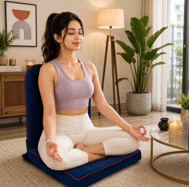 KAWACHI I83-Dark Blue DARKBLUE Meditation Chair, Floor Chair, Reading Chair, Yoga Chair