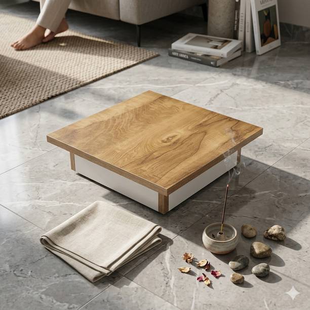 NITYAM Wooden Pooja Patra, Kids Bathing Patra, Meditacion Patra Teek Floor Chair, Meditation Chair, Yoga Chair