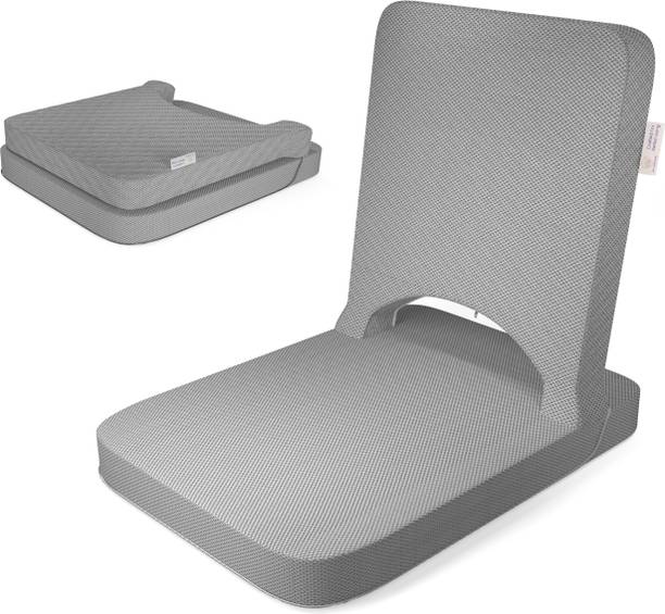 MY ARMOR Folding Meditation Chair, Portable Floor Chair with Back Support, Compact Grey Floor Chair, Meditation Chair, Reading Chair, Yoga Chair, Lazy Chair